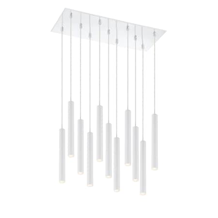 Z-Lite Forest 11 Light Island/Billiard, Chrome & Matte White 917MP12-WH-LED-11LCH